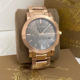  Shop Authentic Burberry The City Grey Dial Rose Gold Steel Strap Watch for Men - BU9353 - Luxxuri