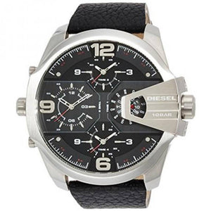  Shop Authentic Diesel Uber Chief Oversized 4 Time Black Dial Leather Strap Watch For Men - DZ7376 - Luxxuri