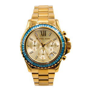  Shop Authentic Michael Kors Everest Chronograph Gold Dial Gold Steel Strap Watch For Women - MK7210 - Luxxuri