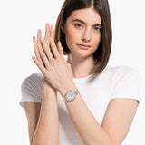  Shop Authentic Swarovski Cosmopolitan Diamond Powder Silver Dial Rose Gold Steel Strap Watch for Women - 5517803 - Luxxuri