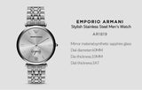  Shop Authentic Emporio Armani Classic Silver Dial Silver Steel Strap Watch For Men - AR1819 - Luxxuri