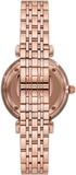  Shop Authentic Emporio Armani Gianni T-Bar Crystals Silver Dial Rose Gold Steel Strap Watch For Women - AR11446 - Luxxuri
