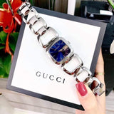  Shop Authentic Gucci G Gucci Blue Dial Silver Steel Strap Watch For Women - YA125405 - Luxxuri