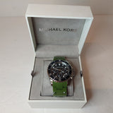  Shop Authentic Michael Kors Everest Chronograph Black Dial Green Silicone Strap Watch For Men - MK8981 - Luxxuri