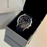  Shop Authentic Emporio Armani Giovanni Analog Black Dial Black Leather Strap Watch For Men - AR11431 - Luxxuri