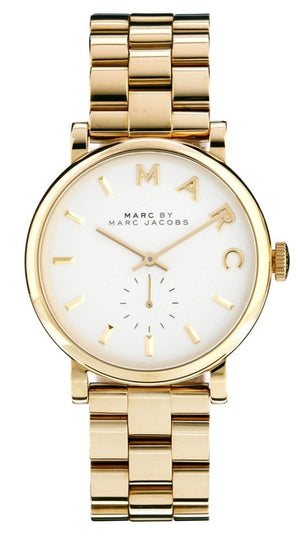  Shop Authentic Marc Jacobs Baker White Dial Gold Steel Strap Watch for Women - MBM3243 - Luxxuri