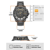  Shop Authentic Diesel Mega Chief Chronograph Grey Dial Grey Steel Strap Watch For Men - DZ4466 - Luxxuri
