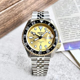  Shop Authentic Seiko 5 Sports GMT Automatic 70th Anniversary Taiwan Limited Edition Gold Dial Silver Steel Strap Watch For Men - SSK044K1 - Luxxuri