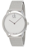  Shop Authentic Calvin Klein Minimal White Dial Silver Mesh Bracelet Watch for Men - K3M2112Y - Luxxuri