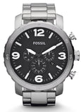  Shop Authentic Fossil Nate Chronograph Black Dial Silver Steel Strap Watch for Men - JR1353 - Luxxuri