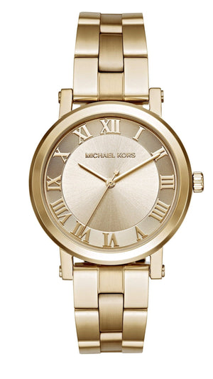  Shop Authentic Michael Kors Norie Gold Dial Gold Steel Strap Watch for Women - MK3560 - Luxxuri