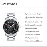  Shop Authentic Movado Series 800 Chronograph Black Dial Silver Steel Strap Watch For Men - 2600142 - Luxxuri