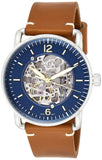  Shop Authentic Fossil Commuter Automatic Skeleton Blue Dial Brown Leather Strap Watch for Men - ME3159 - Luxxuri