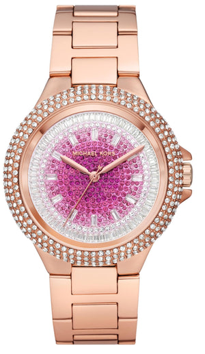 Shop Authentic Michael Kors Camille Analog Pink Dial Rose Gold Steel Strap Watch for Women - MK7340 - Luxxuri
