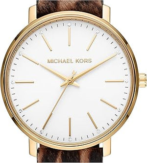  Shop Authentic Michael Kors Pyper Three-Hand White Dial Cheetah Print Leather Strap Watch for Women - MK4751 - Luxxuri