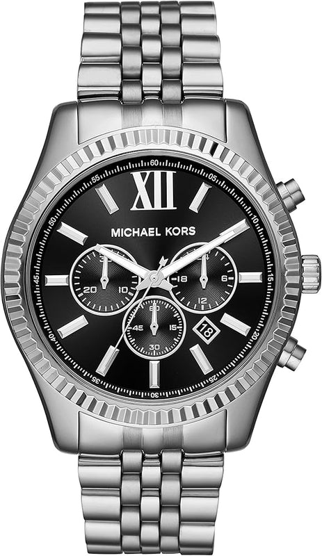  Shop Authentic Michael Kors Lexington Chronograph Black Dial Black Steel Strap Watch For Men - MK8602 - Luxxuri