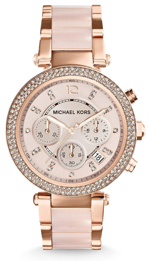  Shop Authentic Michael Kors Ritz Chronograph Rose Gold Dial Two Tone Steel Strap Watch for Women - MK6307 - Luxxuri