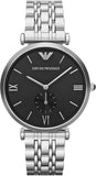  Shop Authentic Emporio Armani Retro Black Dial Silver Steel Strap Watch For Men - AR1676 - Luxxuri