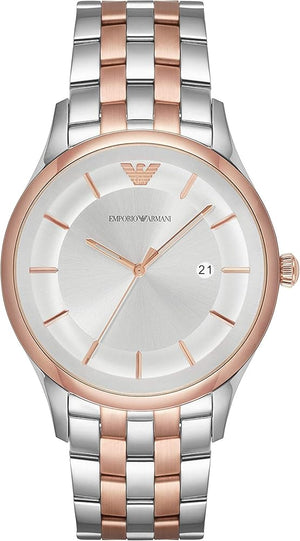  Shop Authentic Emporio Armani Lambda Analog Silver Dial Two Tone Steel Strap Watch For Men - AR11044 - Luxxuri