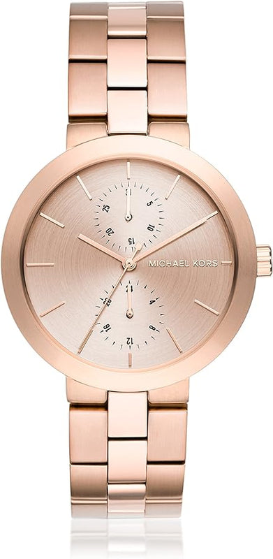  Shop Authentic Michael Kors Garner Quartz Rose Gold Dial Rose Gold Steel Strap Watch For Women - MK6409 - Luxxuri