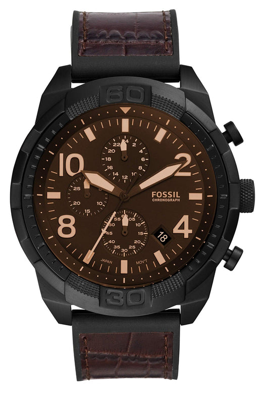  Shop Authentic Fossil Bronson Chronograph Brown Dial Brown Leather Strap Watch for Men - FS5713 - Luxxuri
