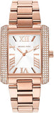  Shop Authentic Michael Kors Emery Three-Hand Crystals Silver Dial Rose Gold Steel Strap Watch for Women - MK4644 - Luxxuri