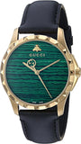  Shop Authentic Gucci Le Marche Des Merveilles Quartz Green Dial Black Leather Strap Watch For Women - YA126463 - Luxxuri