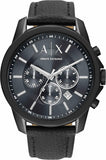  Shop Authentic Armani Exchange Banks Chronograph Black Dial Black Leather Strap Watch For Men - AX1724 - Luxxuri