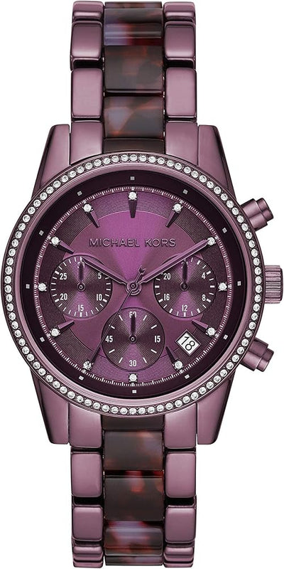  Shop Authentic Michael Kors Ritz Chronograph Purple Dial Purple Steel Strap Watch For Women - MK6720 - Luxxuri