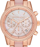  Shop Authentic Michael Kors Ritz Chronograph Mother of Pearl White Dial Two Tone Steel Strap Watch For Women - MK6769 - Luxxuri