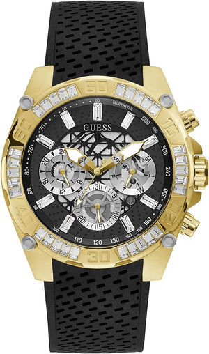  Shop Authentic Guess Trophy Multifunction Black Dial Black Rubber Strap Watch for Men - GW0333G2 - Luxxuri