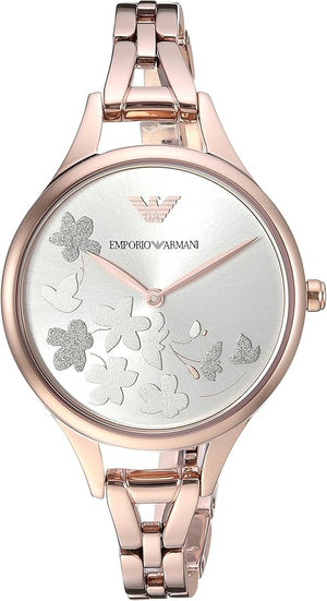  Shop Authentic Emporio Armani Aurora Quartz Silver Dial Gold Steel Strap Watch For Women - AR11108 - Luxxuri