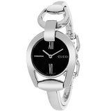  Shop Authentic Gucci Horsebit Collection Mother of Pearl Black Dial Silver Steel Strap Watch For Women - YA139503 - Luxxuri