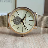 Shop Authentic Michael Kors Portia Gold Dial Gold Mesh Bracelet Watch for Women - MK3844 - Luxxuri