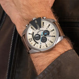  Shop Authentic Diesel Mega Chief White Dial Brown Leather Strap Watch For Men - DZ4280 - Luxxuri