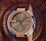  Shop Authentic Gucci Interlocking Iconic Brown Dial Brown Leather Strap Watch For Women - YA133207 - Luxxuri