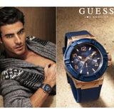  Shop Authentic Guess Rigor Blue Dial Blue Silicone Strap Watch For Men - W0247G3 - Luxxuri