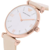  Shop Authentic Emporio Armani Gianni T Bar Quartz White Dial Beige Leather Strap Watch For Women - AR1927 - Luxxuri