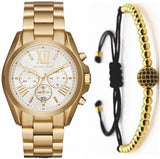  Shop Authentic Michael Kors Bradshaw Chronograph White Dial Gold Steel Strap Watch For Women - MK6266 - Luxxuri