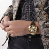  Shop Authentic Guess Cosmic Chronograph Gold Dial Gold Steel Strap Watch for Women - GW0465L1 - Luxxuri