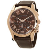  Shop Authentic Emporio Armani Chronograph Brown Dial Brown Leather Strap Watch For Men - AR1701 - Luxxuri