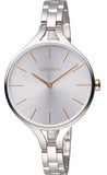  Shop Authentic Calvin Klein Graphic Silver Dial Silver Steel Strap Watch for Women - K7E23B46 - Luxxuri