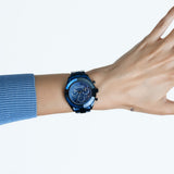  Shop Authentic Swarovski Octea Lux Sport Chronograph Blue Dial Blue Steel Strap Watch for Women - 5610475 - Luxxuri