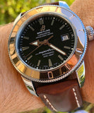 Shop Authentic Breitling Superocean Heritage 42mm Rose Gold Chronometer Black Dial Brown Leather Strap Mens Watch - U1732112 - Luxxuri