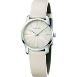  Shop Authentic Calvin Klein City White Dial White Leather Strap Watch for Women - K2G231XH - Luxxuri
