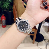  Shop Authentic Bulova Crystal Collection Black Dial Silver Steel Strap Watch for Men - 96K102 - Luxxuri