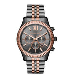  Shop Authentic Michael Kors Lexington Chronograph Black Dial Two Tone Steel Strap Watch for Men - MK8561 - Luxxuri