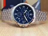  Shop Authentic Fossil Forrester Chronograph Blue Dial Silver Steel Strap Watch for Men - FS5605 - Luxxuri