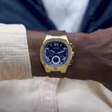  Shop Authentic Guess Headline Chronograph Blue Dial Brown Silicone Strap Watch For Men - GW0571G5 - Luxxuri