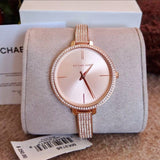  Shop Authentic Michael Kors Jaryn Quartz Rose Gold Dial Rose Gold Steel Strap Watch For Women - MK3785 - Luxxuri